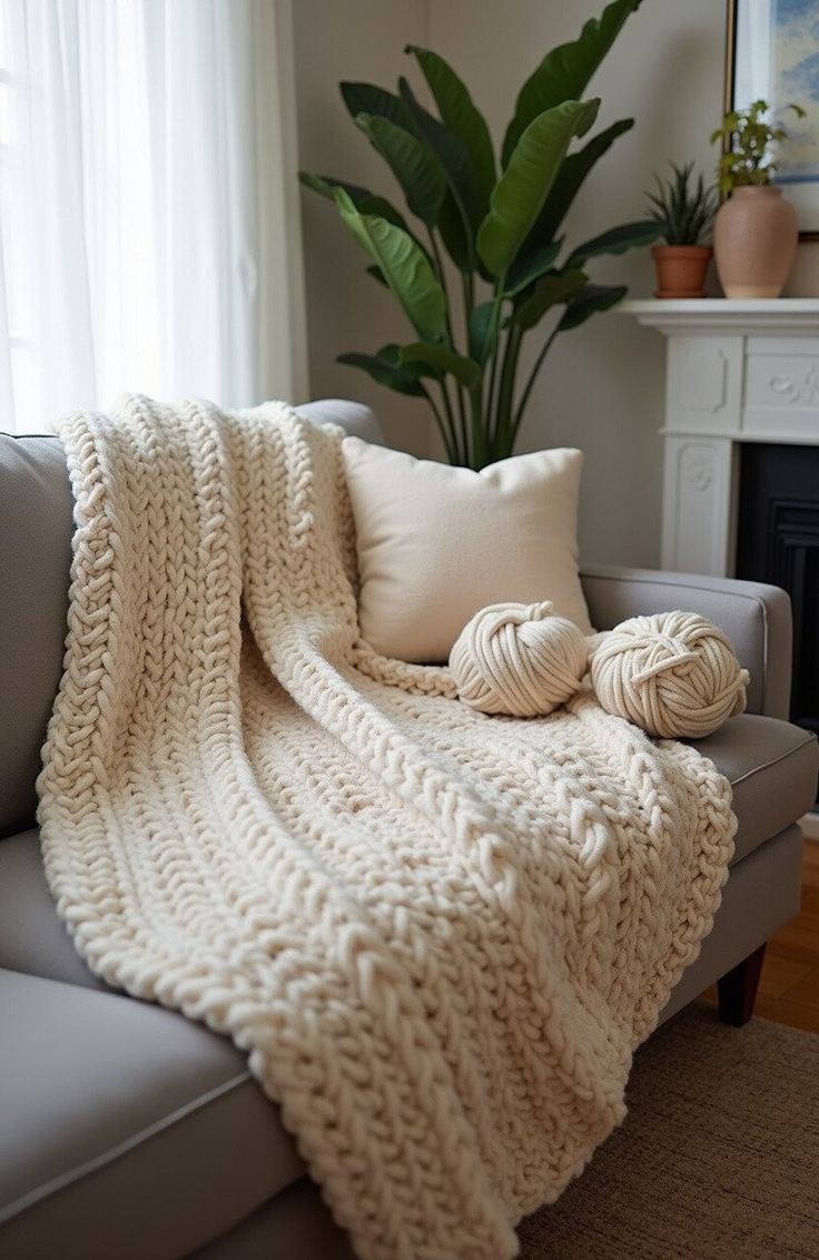 Manta Chunky Knit  Nuvem